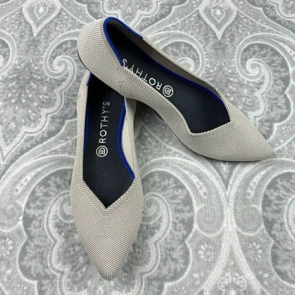 RARE RETIRED Rothy's The Point Flax Birdseye Luxury Flats